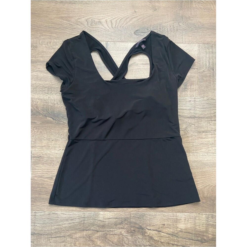 ON SALE! Victoria's Secret Black Cross-Back Top Swim Built in Bra Black L/G